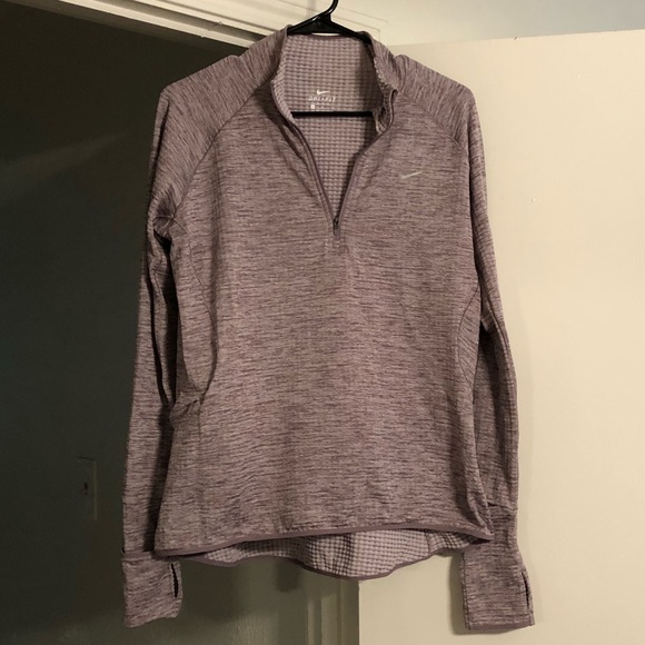 nike half zip top women's grey